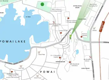 Adityaraj Greens location map, Powai